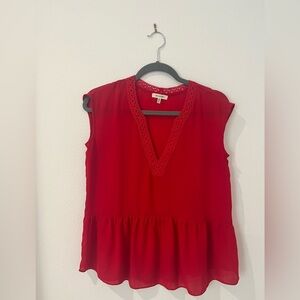 Max Studio red babydoll top